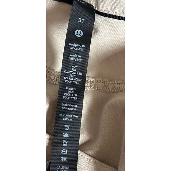 Lululemon ABC Slim-Fit 5 Pocket Pant Warpstreme Trench Color Size 31 - Picture 7 of 9